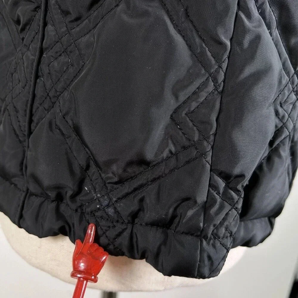 Eddie Bauer Vest Women's Small Black‎ Puffer Diamond Quilted Full Zip Outdoor